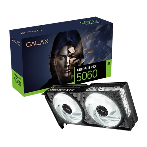 GALAX RTX 5060 1-Click OC Black 8GB GDDR7 Blackwell Graphics Card Dual Fan DLSS 4 - 56NSN8MDCPLE