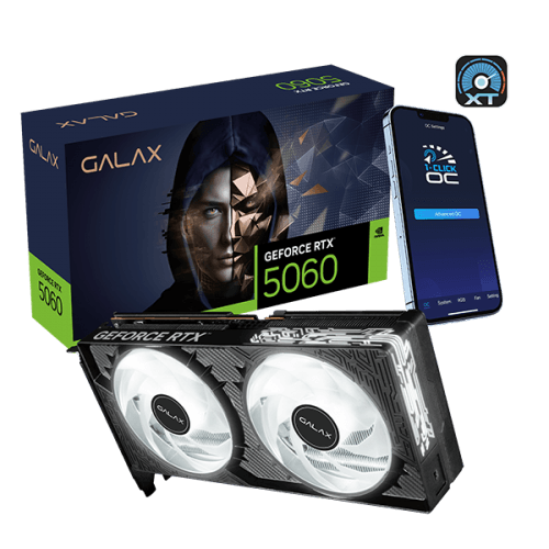 GALAX RTX 5060 1-Click OC Black 8GB GDDR7 Blackwell Graphics Card Dual Fan DLSS 4 - 56NSN8MDCPLE