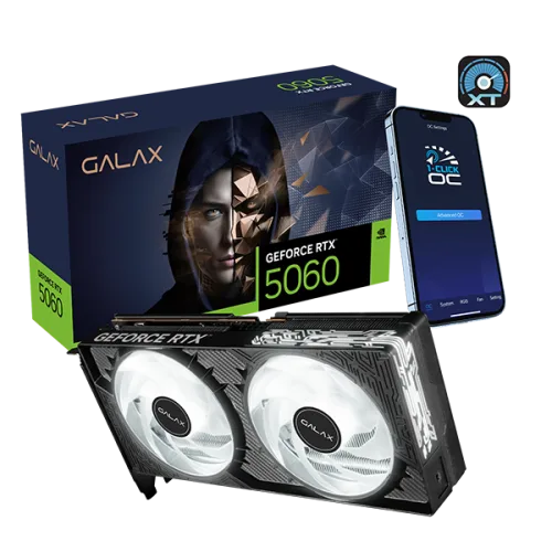GALAX RTX 5060 1-Click OC Black 8GB GDDR7 Blackwell Graphics Card Dual Fan DLSS 4 - 56NSN8MDCPLE