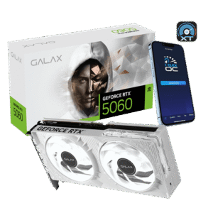 56NSN8MDCQLE 1 GALAX RTX 5060 1-Click OC White 8GB GDDR7 Blackwell Graphics Card Dual Fan DLSS 4 - 56NSN8MDCQLE
