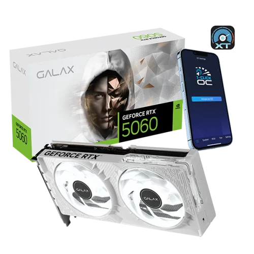 GALAX RTX 5060 1-Click OC White 8GB GDDR7 Blackwell Graphics Card Dual Fan DLSS 4 - 56NSN8MDCQLE
