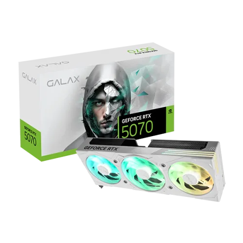 57NON7MDBVXW 1 GALAX RTX 5070 EX Gamer White 1-Click OC 12GB GDDR7 Blackwell Graphics Card Triple Fan DLSS 4 ARGB - 57NON7MDBVXW