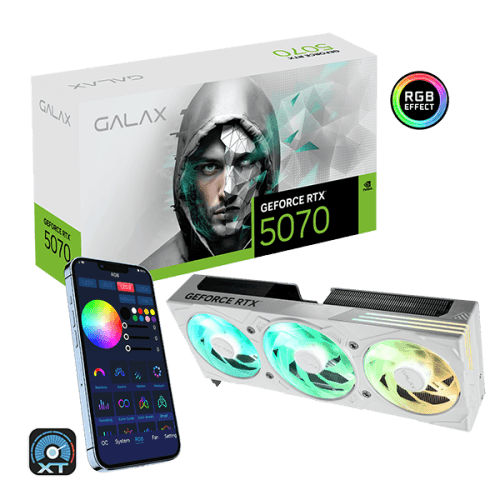 GALAX RTX 5070 EX Gamer White 1-Click OC 12GB GDDR7 Blackwell Graphics Card Triple Fan DLSS 4 ARGB - 57NON7MDBVXW