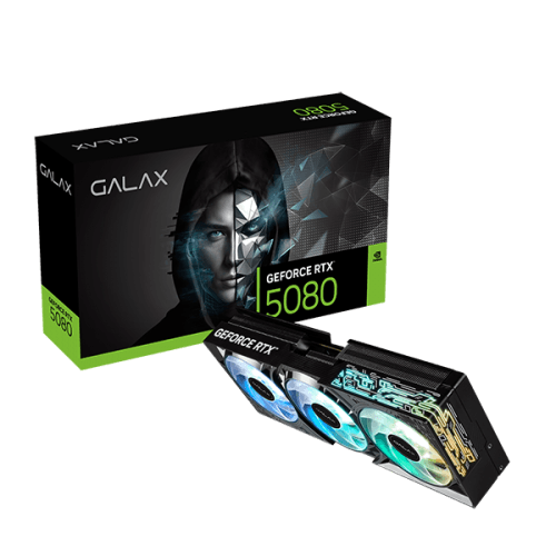 GALAX RTX 5080 1-Click OC 16GB GDDR7 Blackwell Graphics Card Triple Fan DLSS 4 ARGB - 58NZN6MDBBOC