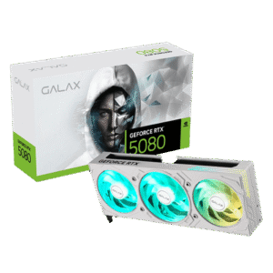 GALAX RTX 5080 EX Gamer White 1-Click OC 16GB GDDR7 Blackwell Graphics Card Triple Fan DLSS 4 ARGB - 58NZN6MDBZWH