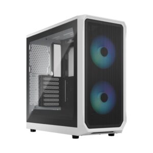 Fractal Design Focus 2 White TG Clear Tint ATX Case - Focus 2 White TG Clear Tint