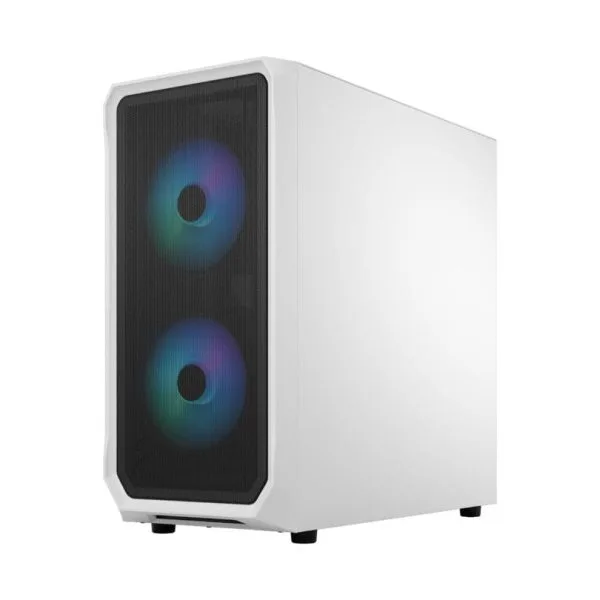 Fractal Design Focus 2 White TG Clear Tint ATX Case - Focus 2 White TG Clear Tint