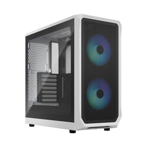Fractal Design Focus 2 White TG Clear Tint ATX Case - Focus 2 White TG Clear Tint