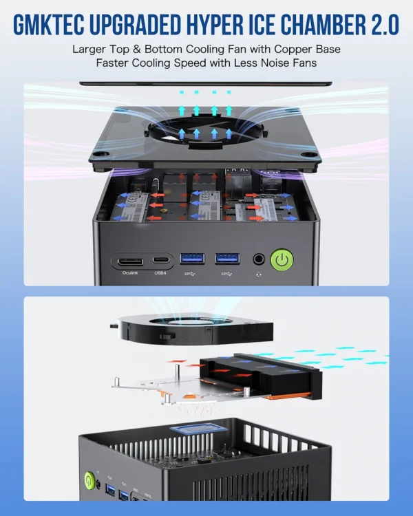 GMKtec NucBox K8 Plus Mini PC AMD Ryzen 7 8845HS 32GB DDR5 1TB SSD Windows 11 Pro - GMK-K8+/8845HS/32/1TB/BK