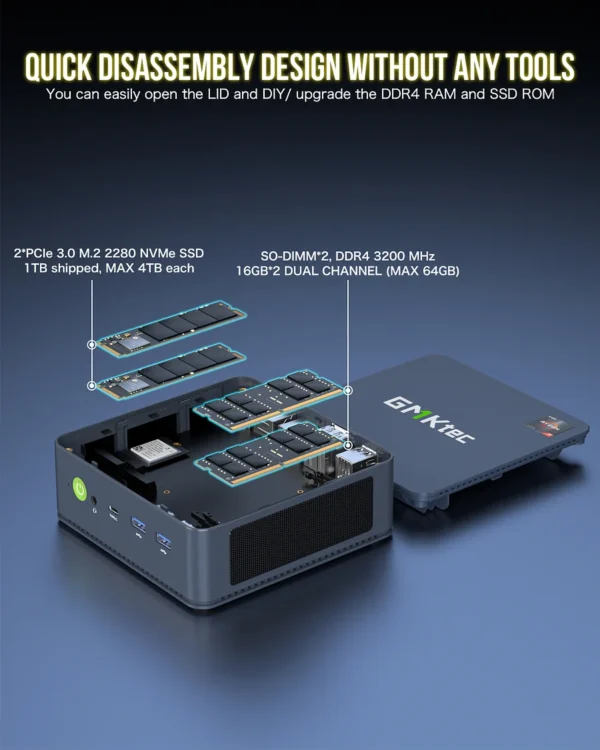 GMKtec NucBox M5 Plus Mini PC AMD Ryzen 7 5825U 16GB DDR4 512GB SSD Windows 11 Pro - GMK-M5 Plus -5825U/16/512/BK