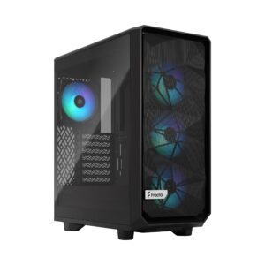 Fractal Design Meshify 2 Compact Lite RGB Black TG Light Tint ATX Case RGB Fans - 843276103835
