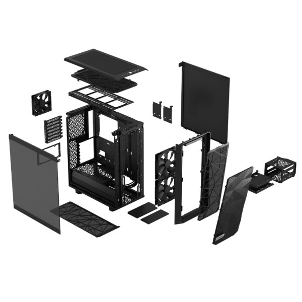Fractal Design Meshify 2 Compact RGB Black TG Light Tint ATX Case RGB Fans - 843276103699