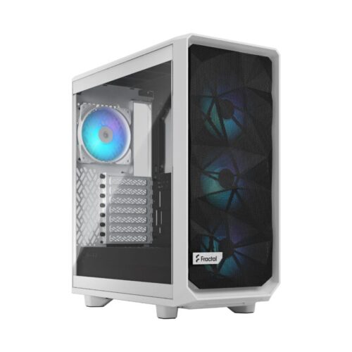 Fractal Design Meshify 2 Compact RGB White TG Clear Tint ATX Case RGB Fans - 843276103712
