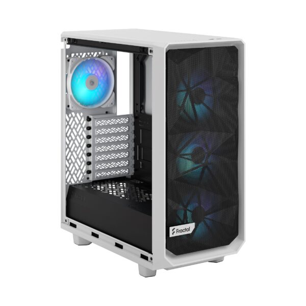 Meshify 2 Compact RGB White TG Clear Tint 8 Fractal Design Meshify 2 Compact RGB White TG Clear Tint ATX Case RGB Fans - 843276103712