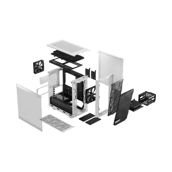 Fractal Design Meshify 2 Mini White TG Clear Tint Micro-ATX Case - 843276102654