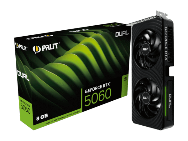 NE75060019P1-GB2063D 1 PALIT GeForce RTX 5060 Dual 8GB GDDR7 Blackwell Graphics Card Dual Fan DLSS 4 - NE75060019P1-GB2063D