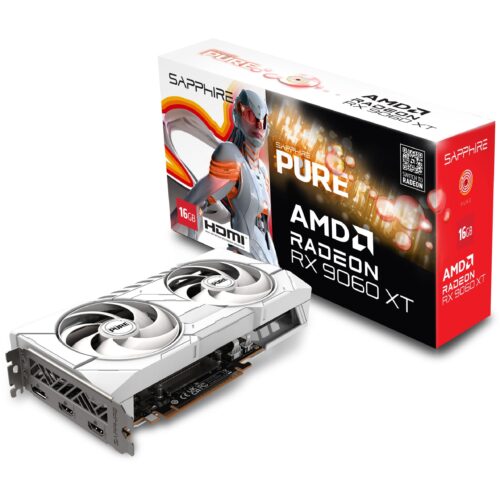 SAPPHIRE PURE AMD Radeon RX 9060 XT 16GB GDDR6 Graphics Card with RDNA 4 Architecture and Dual-X Cooling - SPR-11350-02-20G