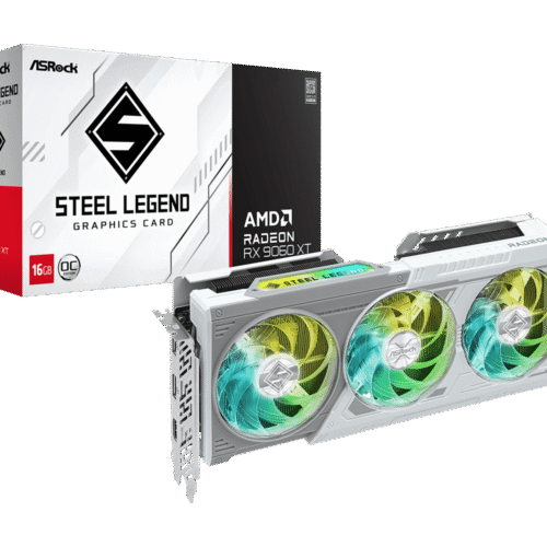 ASRock Radeon RX 9060 XT Steel Legend 16GB GDDR6 OC Graphics Card with RDNA 4 Architecture and Triple-Fan Cooling - RX9060XT SL 16GO