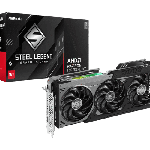 ASRock AMD Radeon RX 9070 XT Steel Legend Dark 16GB GDDR6 Graphics Card - RX9070XT SLD 16G
