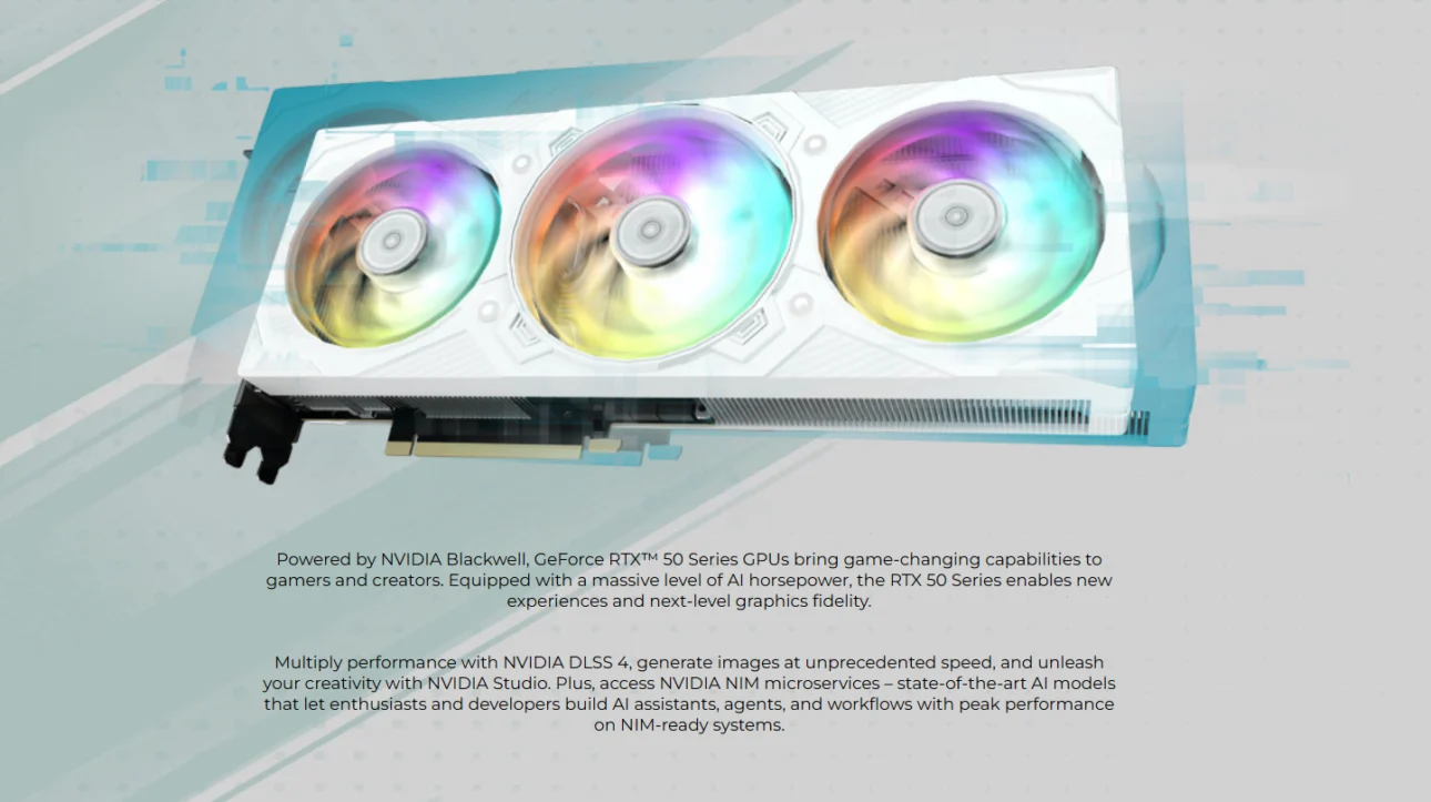 GALAX RTX 5080 EX Gamer White 1-Click OC 16GB GDDR7 Blackwell Graphics Card Triple Fan DLSS 4 ARGB - 58NZN6MDBZWH