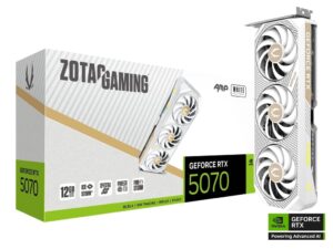 ZOTAC GAMING GeForce RTX 5070 AMP White Edition 12GB GDDR7 Graphics Card - ZT-B50700FQ-10P