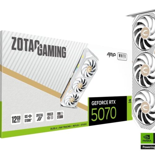 ZOTAC GAMING GeForce RTX 5070 AMP White Edition 12GB GDDR7 Graphics Card - ZT-B50700FQ-10P