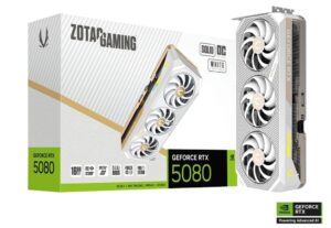 ZOTAC GAMING GeForce RTX 5080 SOLID OC White Edition 16GB GDDR7 Graphics Card - ZT-B50800Q-10P
