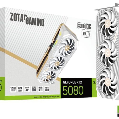 ZOTAC GAMING GeForce RTX 5080 SOLID OC White Edition 16GB GDDR7 Graphics Card - ZT-B50800Q-10P