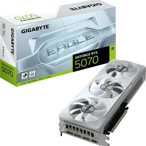 GIGABYTE GeForce RTX 5070 EAGLE OC ICE SFF 12GB GDDR7 Graphics Card with Blackwell Architecture and WINDFORCE Cooling - GV-N5070EAGLEOC-ICE-12GD
