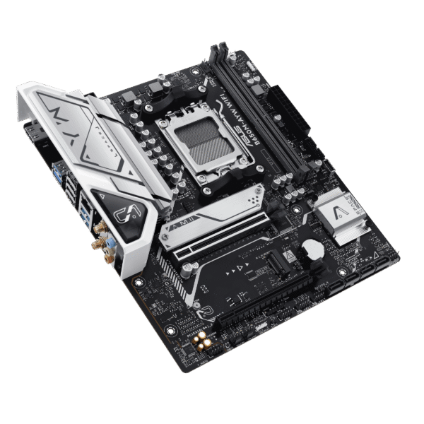 B650M-AYW WIFI 4 ASUS B650M-AYW WiFi AM5 Micro-ATX Motherboard with AMD B650 Chipset, DDR5 8000+(OC), PCIe 5.0 M.2, Wi-Fi 6, USB 10Gbps, Aura Sync - B650M-AYW WIFI