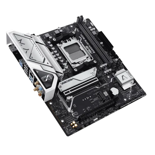 ASUS B650M-AYW WiFi AM5 Micro-ATX Motherboard with AMD B650 Chipset, DDR5 8000+(OC), PCIe 5.0 M.2, Wi-Fi 6, USB 10Gbps, Aura Sync - B650M-AYW WIFI
