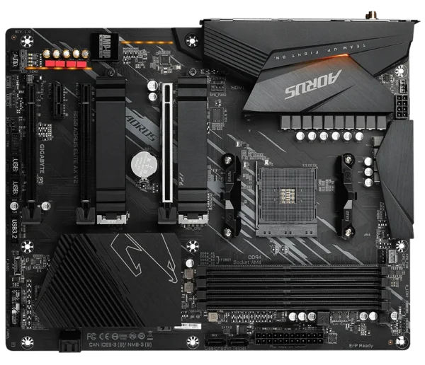 GIGABYTE B550 AORUS ELITE AX V2 ATX AM4 Motherboard with DDR4 4733MHz, PCIe 4.0, and Wi-Fi 6 - GA-B550-AORUS-ELITE-AX-V2