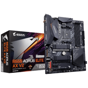 GA-B550-AORUS-ELITE-AX-V2 GIGABYTE B550 AORUS ELITE AX V2 ATX AM4 Motherboard with DDR4 4733MHz, PCIe 4.0, and Wi-Fi 6 - GA-B550-AORUS-ELITE-AX-V2