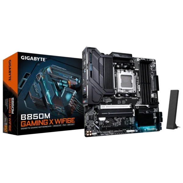 GIGABYTE B850M GAMING X WIFI6E Micro ATX AM5 Motherboard with DDR5 8200MHz and PCIe 5.0 - GA-B850M-GAMING-X-WF6E