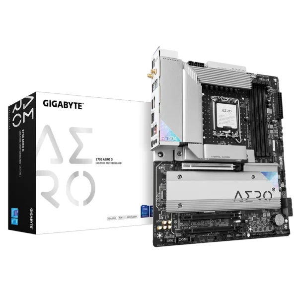 Gigabyte Z790 AERO G ATX Motherboard, LGA1700, DDR5 7600(O.C.), PCIe 5.0, 5x M.2, VisionLINK USB-C, Wi-Fi 6E, Q-Flash Plus - GA-Z790-AERO-G (rev. 1.0)