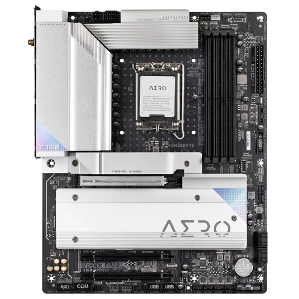 Gigabyte Z790 AERO G ATX Motherboard, LGA1700, DDR5 7600(O.C.), PCIe 5.0, 5x M.2, VisionLINK USB-C, Wi-Fi 6E, Q-Flash Plus - GA-Z790-AERO-G (rev. 1.0)