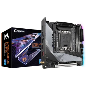 GA-Z790I-AORUS-ULTRA 1 Gigabyte Z790I AORUS ULTRA Mini-ITX Motherboard, LGA1700, DDR5 8000(O.C.), PCIe 5.0, Wi-Fi 6E, USB-C 3.2 Gen 2x2, Q-Flash Plus - GA-Z790I-AORUS-ULTRA