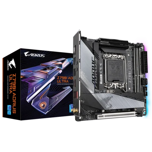 Gigabyte Z790I AORUS ULTRA Mini-ITX Motherboard, LGA1700, DDR5 8000(O.C.), PCIe 5.0, Wi-Fi 6E, USB-C 3.2 Gen 2x2, Q-Flash Plus - GA-Z790I-AORUS-ULTRA