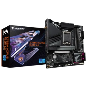 GA-Z790M-AORUS-ELITE-AX 1 Gigabyte Z790M AORUS ELITE AX Micro ATX Motherboard, LGA1700, DDR5 7600(O.C.), PCIe 5.0, Wi-Fi 6E, USB-C 3.2 Gen 2x2, Q-Flash Plus - GA-Z790M-AORUS-ELITE-AX