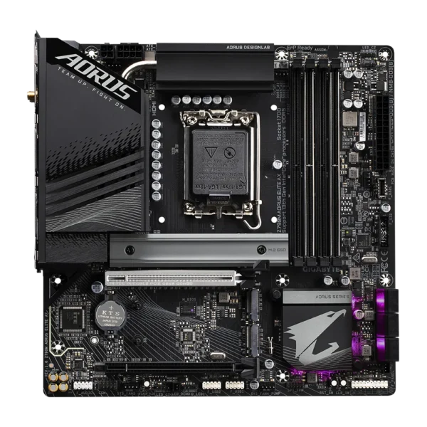 Gigabyte Z790M AORUS ELITE AX Micro ATX Motherboard, LGA1700, DDR5 7600(O.C.), PCIe 5.0, Wi-Fi 6E, USB-C 3.2 Gen 2x2, Q-Flash Plus - GA-Z790M-AORUS-ELITE-AX