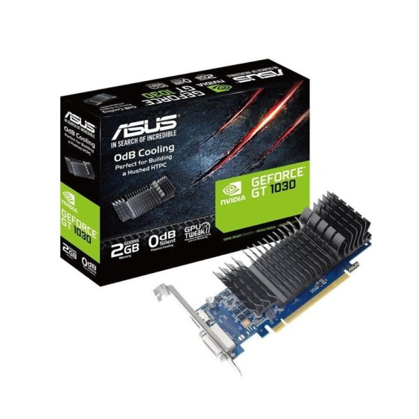 ASUS GeForce GT 1030 2GB GDDR5 Low Profile Graphics Card with Silent 0dB Cooling for HTPC Builds - GT1030-SL-2G-BRK