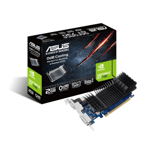 ASUS GeForce GT 730 2GB GDDR5 Low Profile Graphics Card with Silent 0dB Cooling for HTPC Builds - GT730-SL-2GD5-BRK