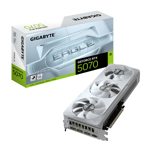GIGABYTE GeForce RTX 5070 EAGLE OC ICE SFF 12GB GDDR7 Graphics Card with Blackwell Architecture and WINDFORCE Cooling - GV-N5070EAGLEOC-ICE-12GD