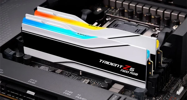 G.SKILL Trident Z5 Neo RGB Series (AMD Expo) DDR5 RAM 32GB (2x16GB) 8000MT/s CL38-48-48-128 1.45V White Desktop Computer Memory UDIMM - Matte White (F5-8000J3848H16GX2-TZ5NRW)