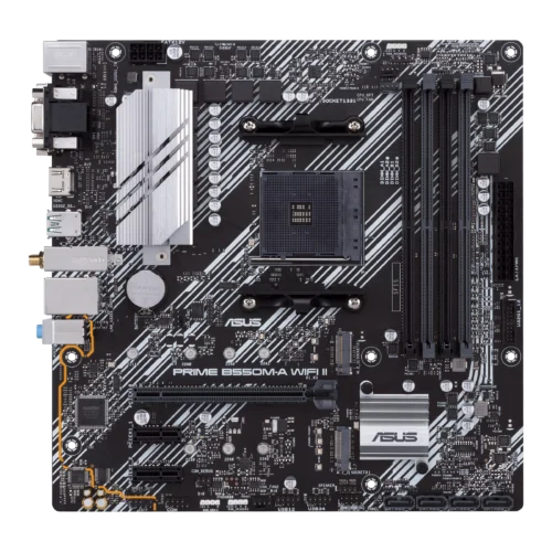 ASUS Prime B550M-A WiFi II AM4 Micro ATX Motherboard with AMD B550 Chipset, DDR4 4866(O.C.), PCIe 4.0, Wi-Fi 6, AURA Sync - PRIME B550M-A WIFI II