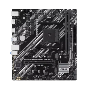 ASUS PRIME B550M-K ARGB AM4 Micro ATX Motherboard with AMD B550 Chipset, DDR4 5100(O.C.), PCIe 4.0, Aura Sync ARGB - PRIME B550M-K ARGB