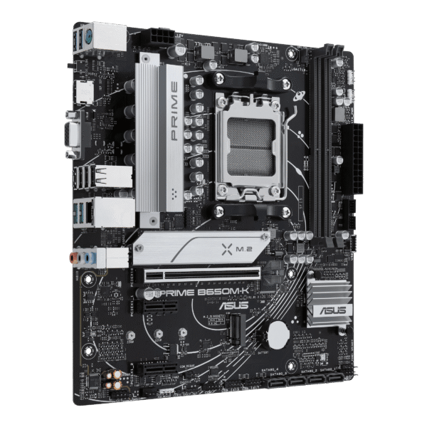 ASUS PRIME B650M-K AM5 Micro ATX Motherboard with AMD B650 Chipset, DDR5 8000+(OC), PCIe 5.0 M.2, 2.5Gb Ethernet, Aura Sync - PRIME B650M-K