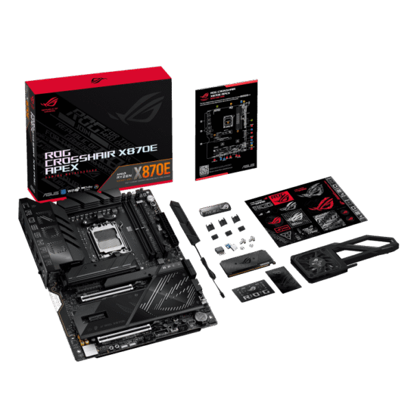 ROG CROSSHAIR X870E APEX 13 ASUS ROG Crosshair X870E Apex AM5 ATX Motherboard with AMD X870E Chipset, DDR5 9600+(OC), PCIe 5.0, Wi-Fi 7, USB4, Aura Sync - ROG CROSSHAIR X870E APEX