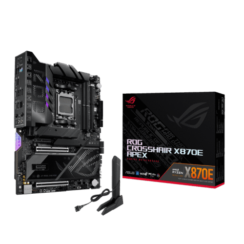 ASUS ROG Crosshair X870E Apex AM5 ATX Motherboard with AMD X870E Chipset, DDR5 9600+(OC), PCIe 5.0, Wi-Fi 7, USB4, Aura Sync - ROG CROSSHAIR X870E APEX