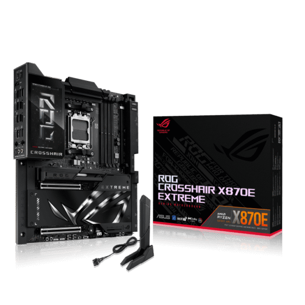 ASUS ROG Crosshair X870E Extreme AM5 E-ATX Motherboard with AMD X870E Chipset, DDR5 9000+(OC), PCIe 5.0, Wi-Fi 7, USB4, 5" LCD, Aura Sync - ROG CROSSHAIR X870E EXTREME